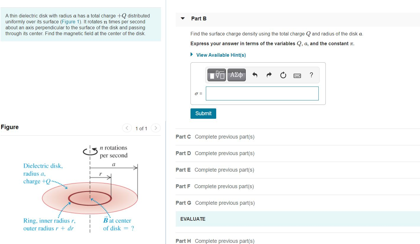 Solved Part B Find the surface charge density using the