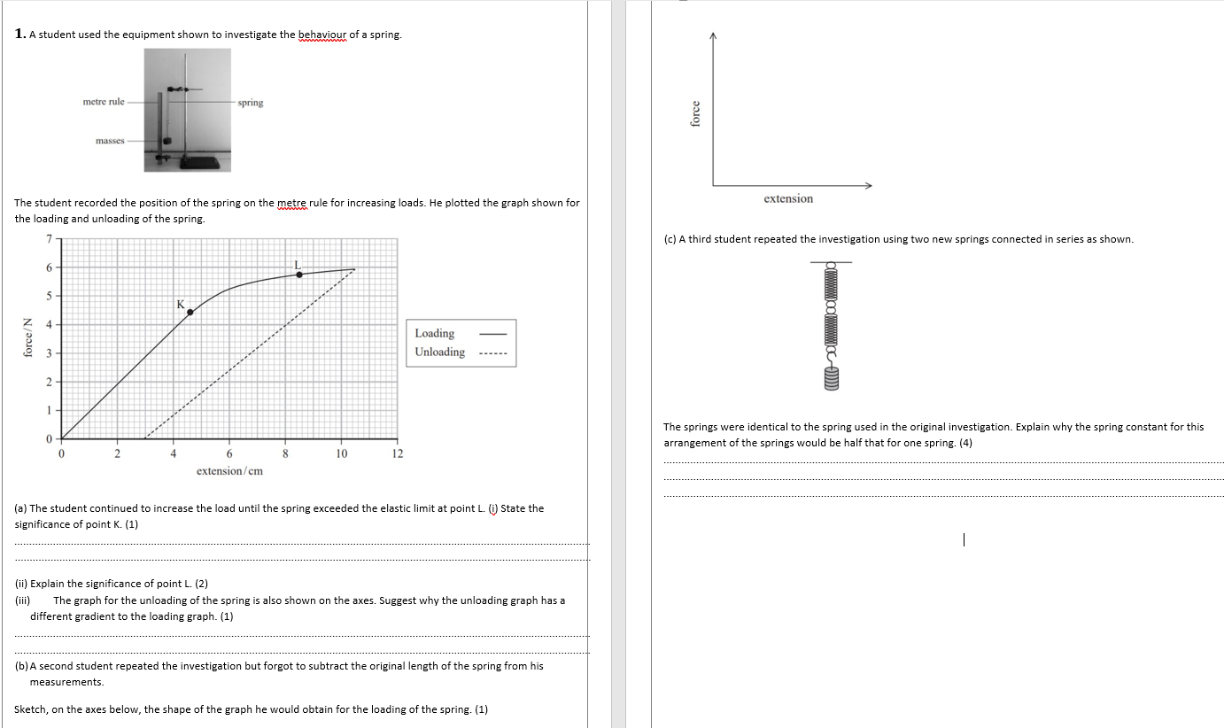 Solved 1. A student used the equipment shown to investigate | Chegg.com