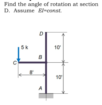 Solved Find the angle of rotation at section D. Assume | Chegg.com