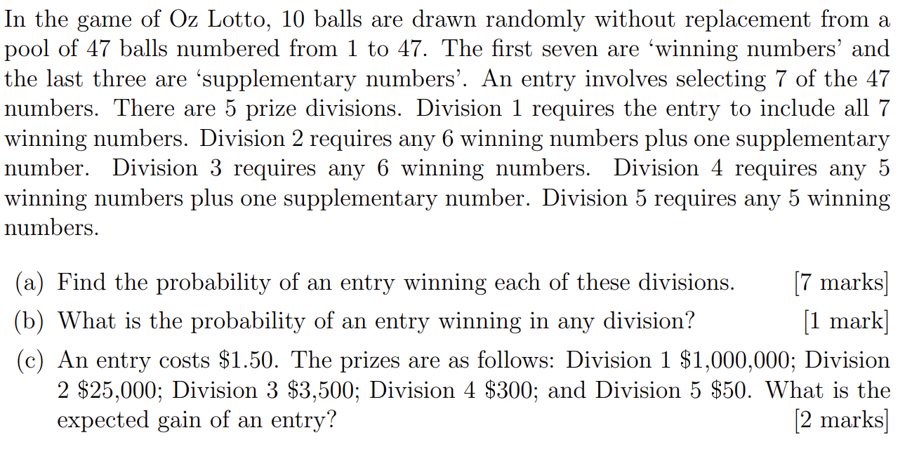 Division 2 deals oz lotto