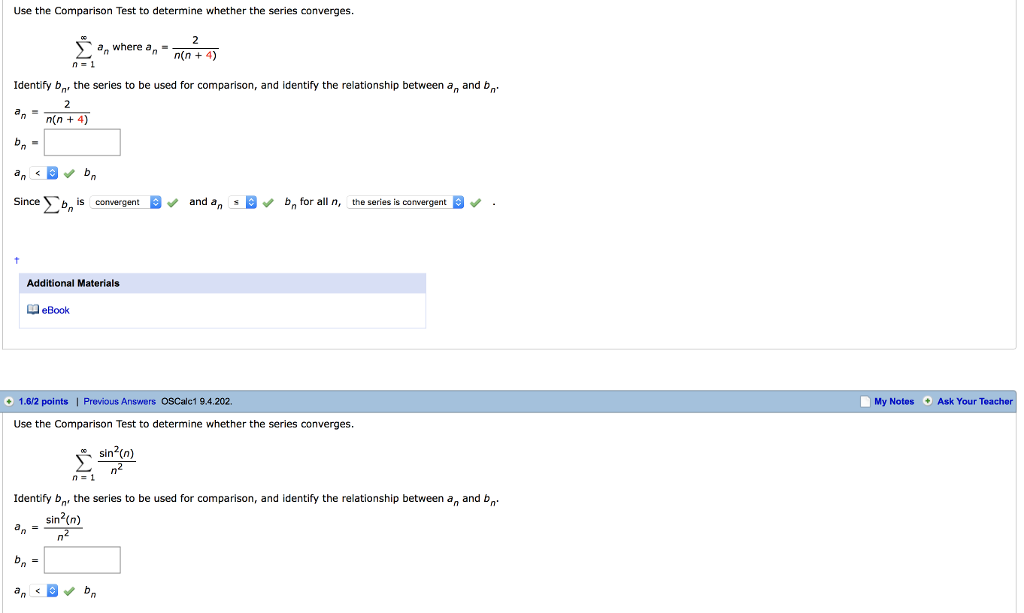 Solved Use The Comparison Test To Determine Whether The | Chegg.com