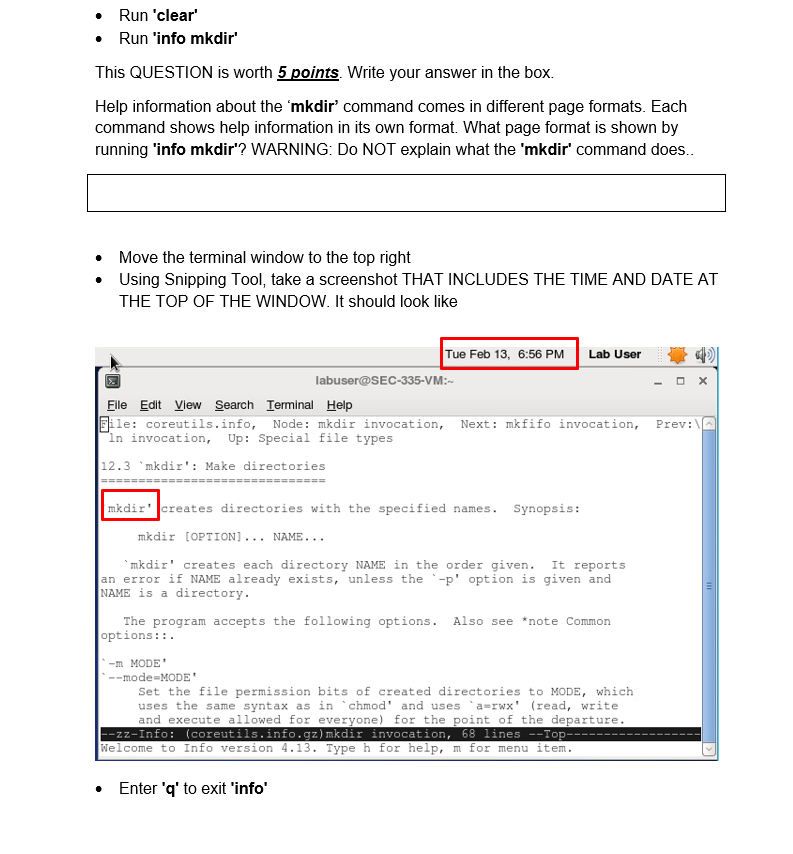 Solved Hello, this is my new linux class and i need help for | Chegg.com