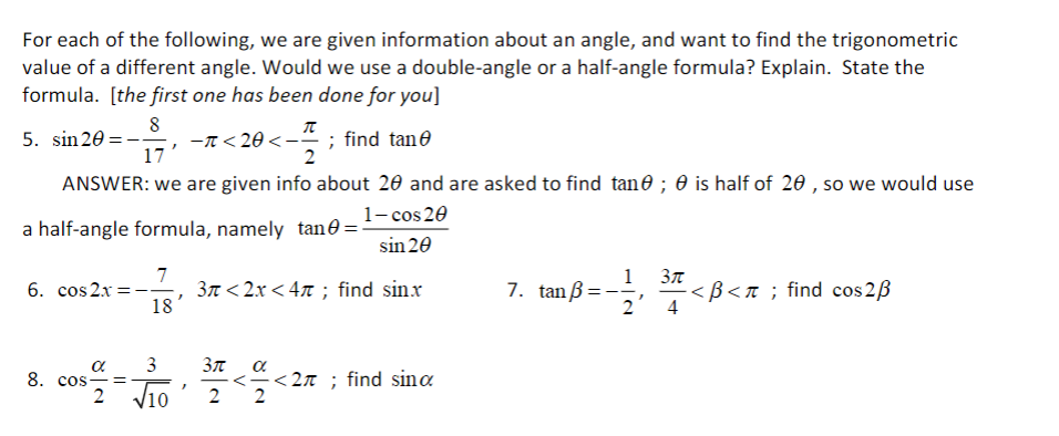 Solved For each of the following, we are given information | Chegg.com