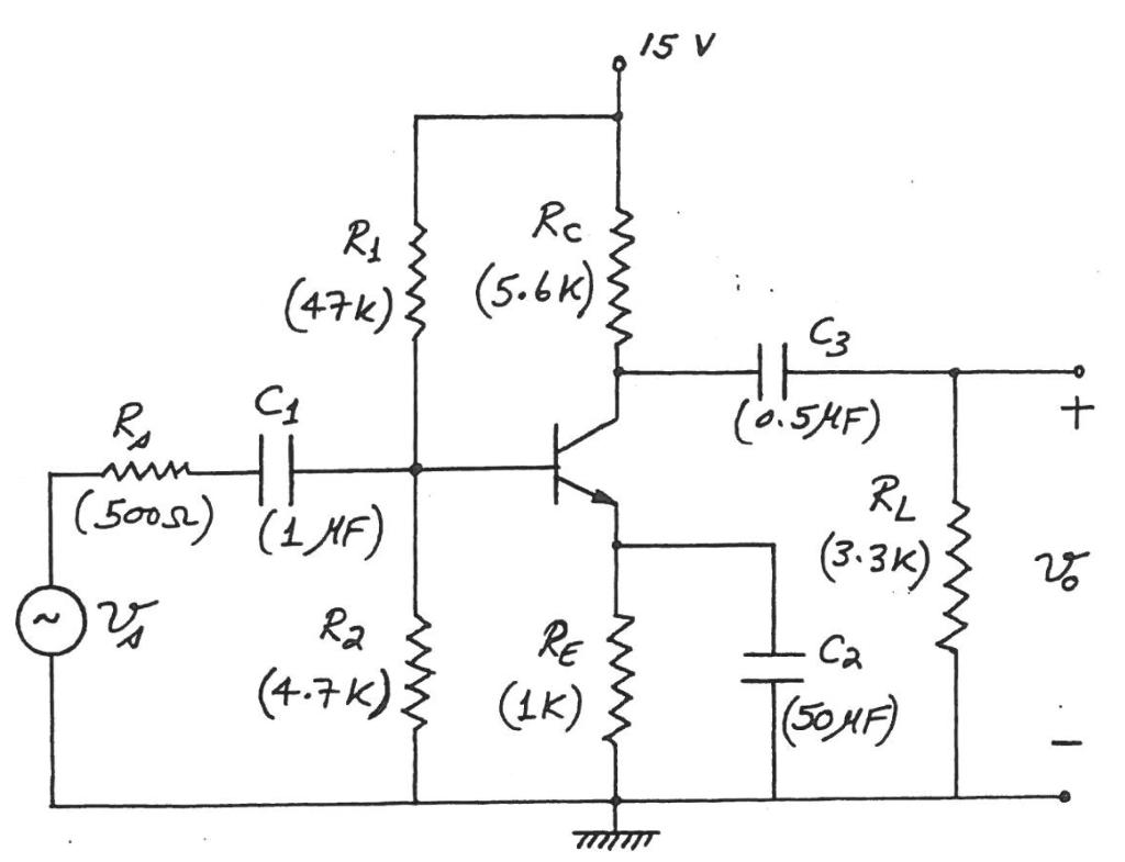 Solved please help: Hint: Use B = 100, Cu = Cbc = 8 pF, and | Chegg.com