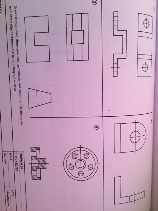 Solved Draw extension lines, dimension lines, arrowheads | Chegg.com