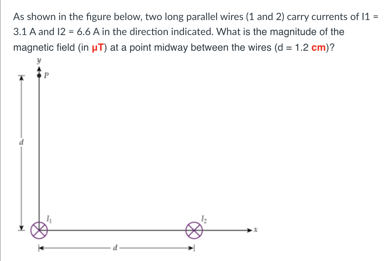 Solved As Shown In The Figure Below, Two Long Parallel Wires | Chegg.com