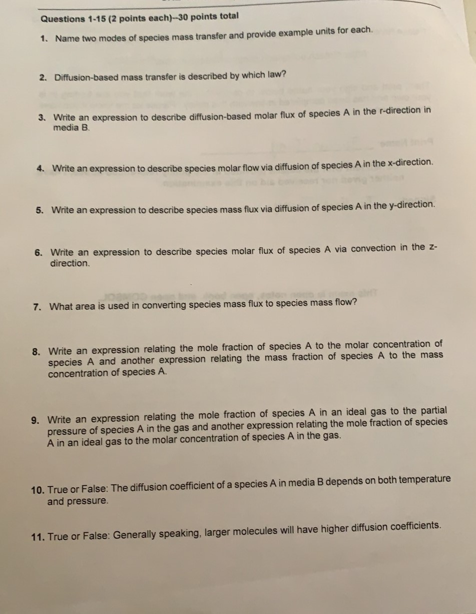 Solved Questions 1-15 (2 points each)--30 points total 1. | Chegg.com