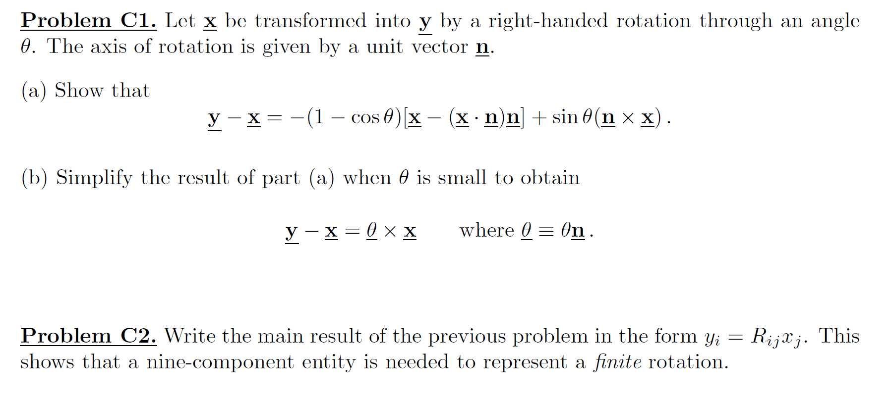 Solved Problem C1. Let x be transformed into y by a | Chegg.com