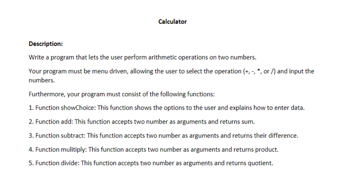 Solved Description: Write a program that lets the user | Chegg.com