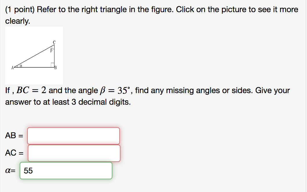 Solved Refer To The Right Triangle In The Figure Click O Chegg Com