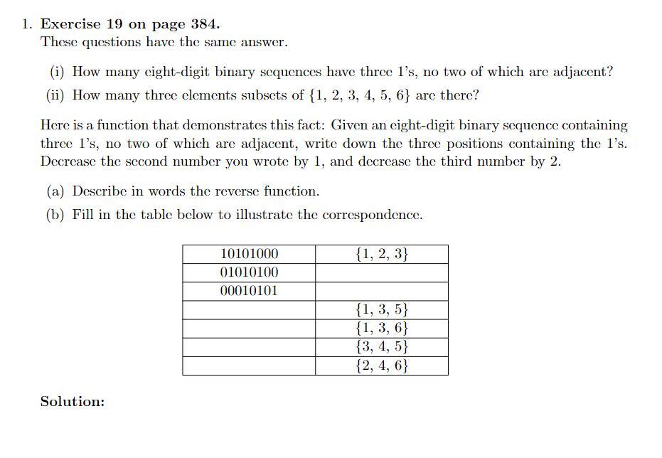 Solved Exercise 19 on page 384 . These questions have the | Chegg.com