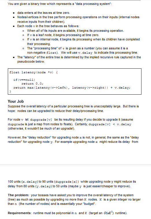 You are given a binary tree which represents a "data | Chegg.com
