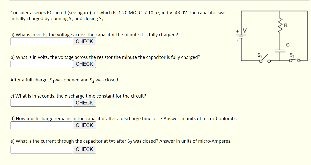 Solved Consider A Series RC Circuit (see Figure) For Which | Chegg.com