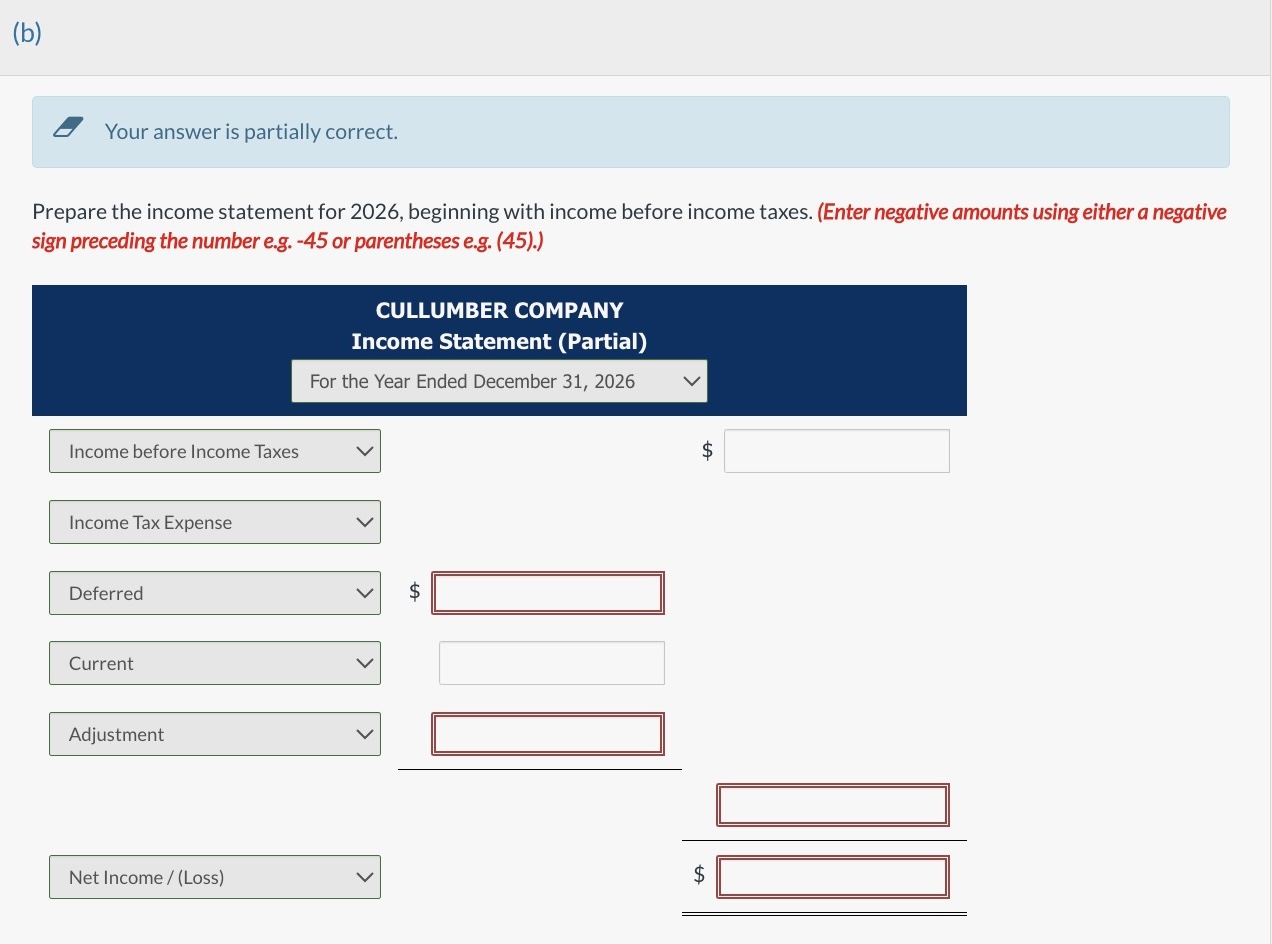 Solved The Pretax Financial Income Of Cullumber Company | Chegg.com