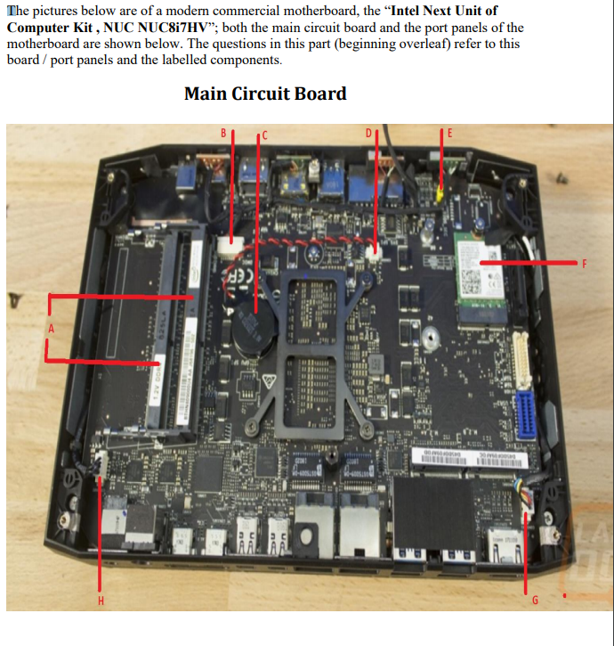 intel motherboard labeled