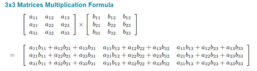 3x3 matrix outlet multiplication