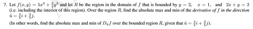 Solved 7 Let F X Y 5x3 Y And Let R Be The Region In Chegg Com