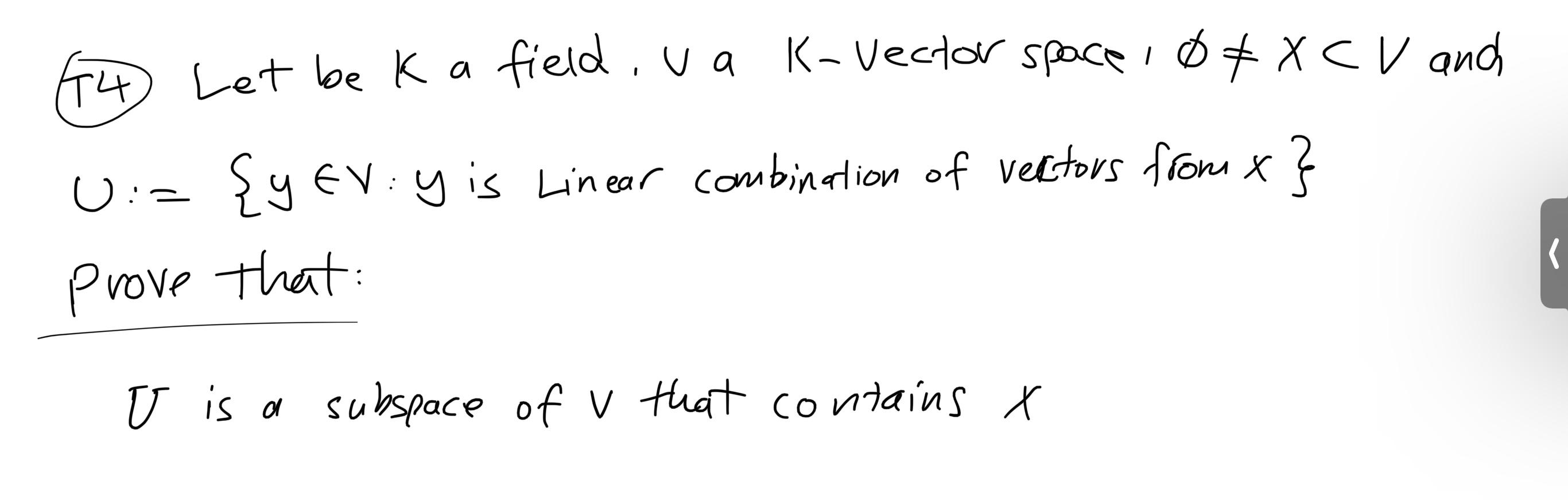 Solved 1 - ) Ka 44 Let be k a field, va K-vector space of X | Chegg.com