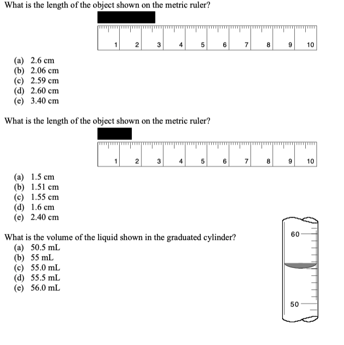 Solved What is the length of the object shown on the metric | Chegg.com