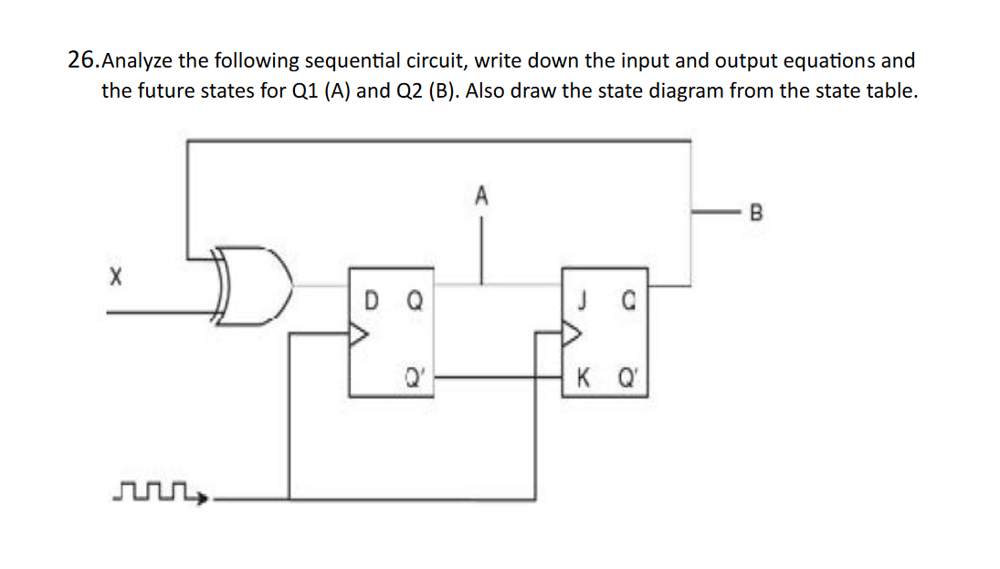 26. Analyze The Following Sequential Circuit, Write | Chegg.com