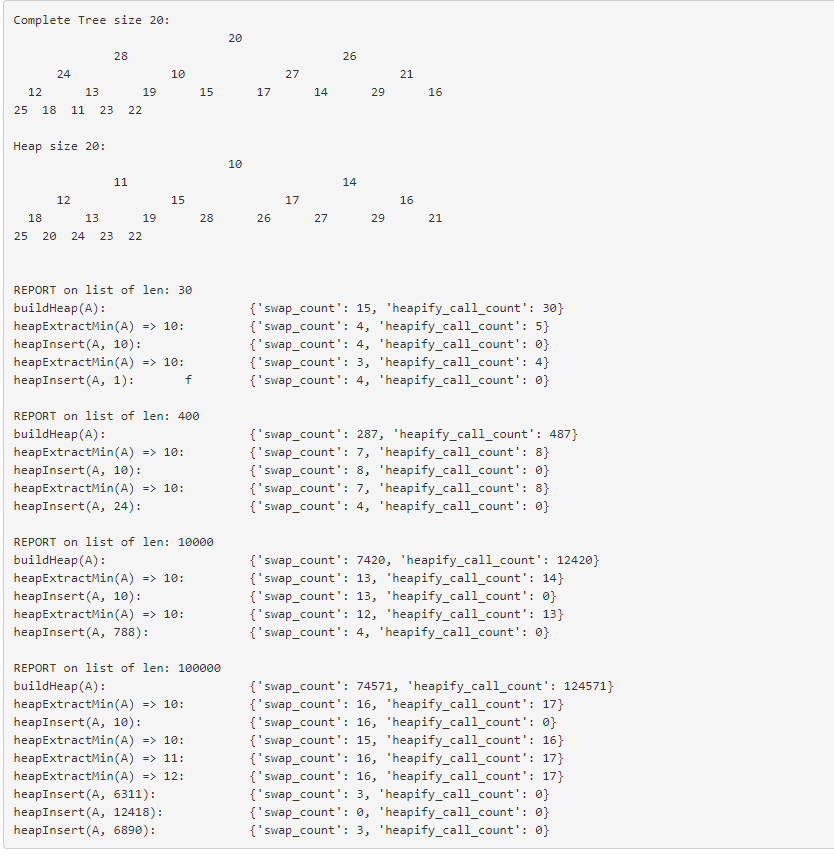 Solved Create a heap implementation with the two python | Chegg.com