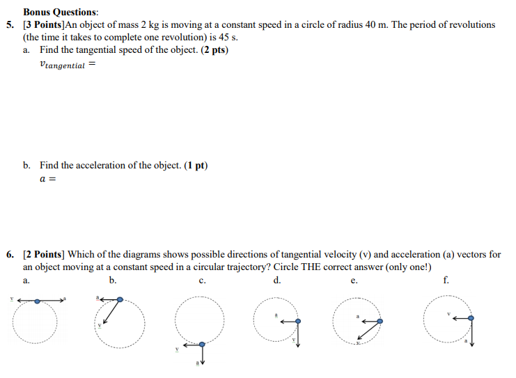 Solved Bonus Questions: 5. [3 Points]An object of mass 2 kg | Chegg.com