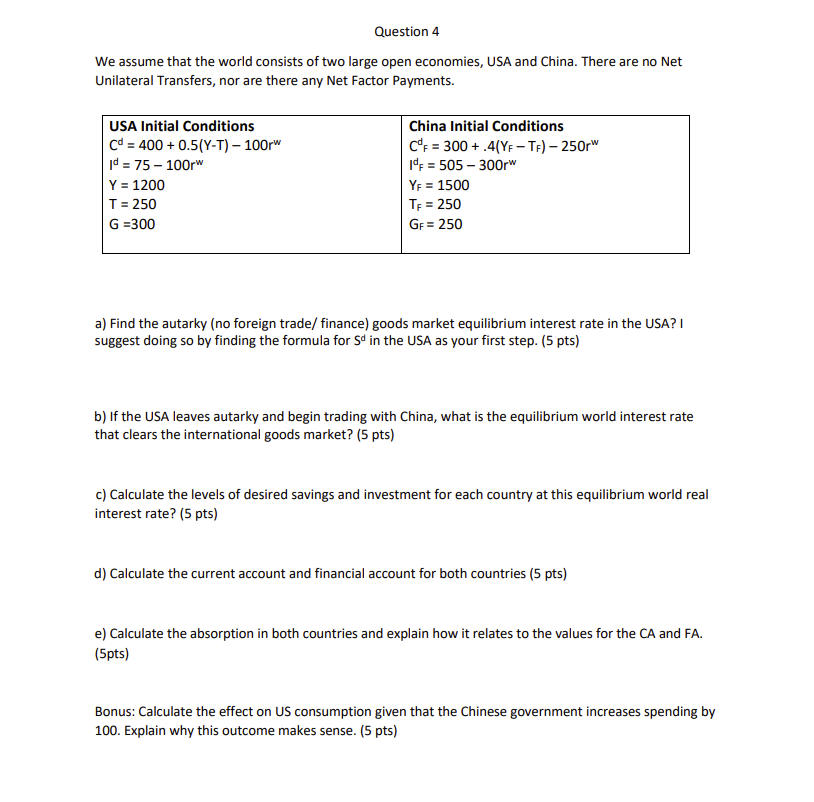 Solved We assume that the world consists of two large open