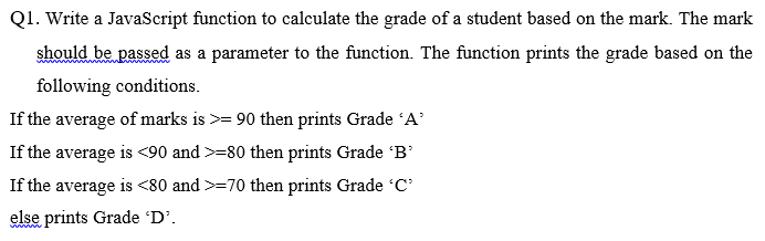Solved Q1. Write a JavaScript function to calculate the | Chegg.com