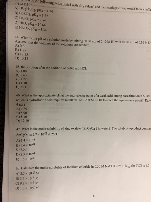 Solved what is the pH of a solution made by mixing 30.00ml k | Chegg.com