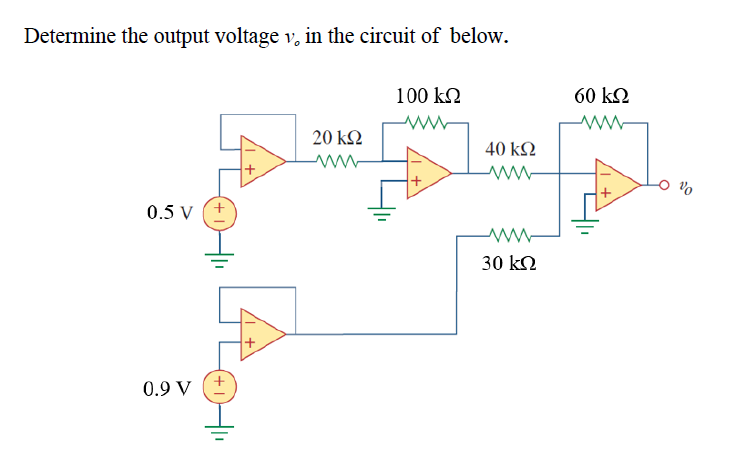 Solved Determine the output voltage v, in the circuit of | Chegg.com