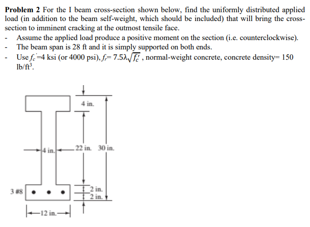 Solved Problem 2 For the I beam cross-section shown below, | Chegg.com