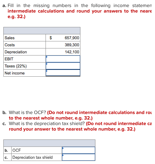 Solved a. Fill in the missing numbers in the following | Chegg.com