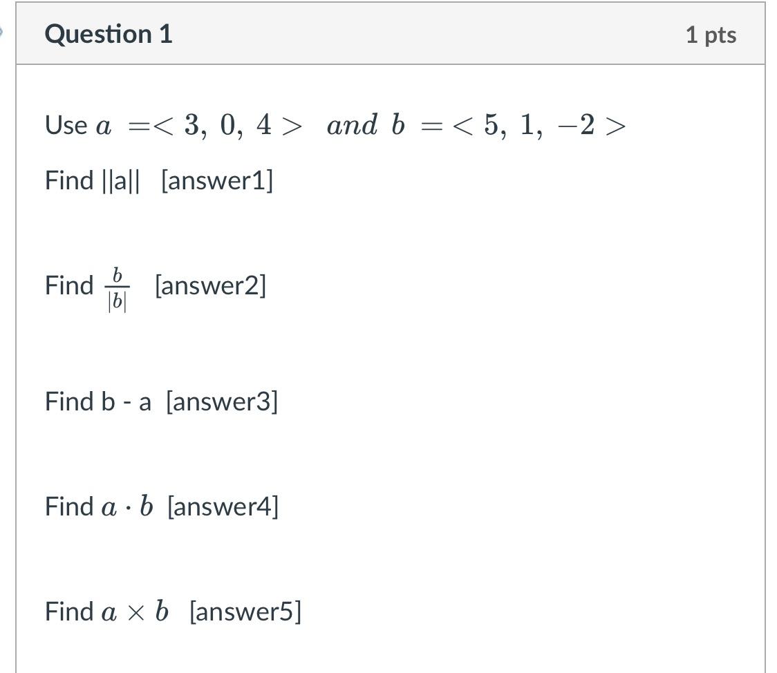 Solved Question 1 Use A And B = = Find | Chegg.com