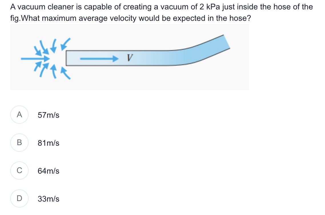 Solved A vacuum cleaner is capable of creating a vacuum of 2