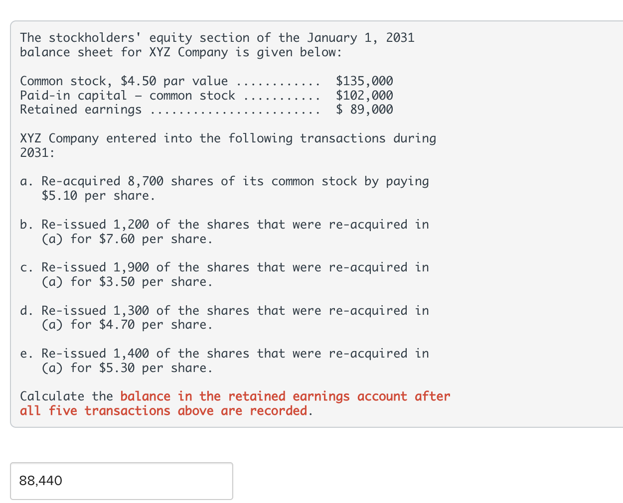 Solved The Stockholders' Equity Section Of The January 1, | Chegg.com