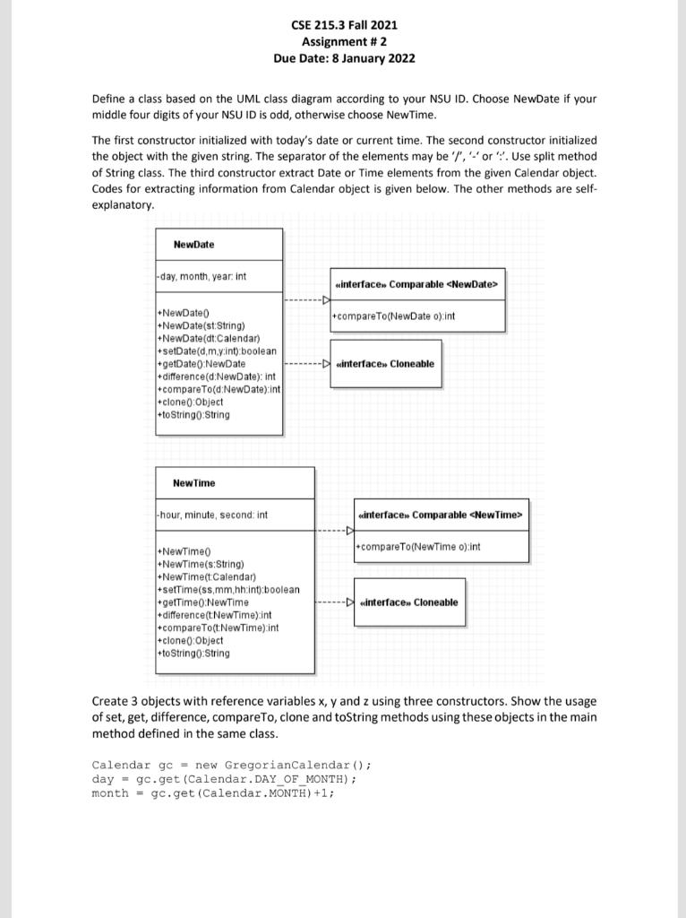 Solved CSE 215.3 Fall 2021 Assignment #2 Due Date: 8 January | Chegg.com