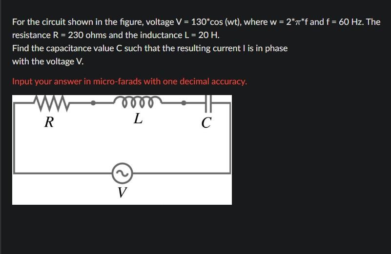 Solved For the circuit shown in the figure, voltage | Chegg.com