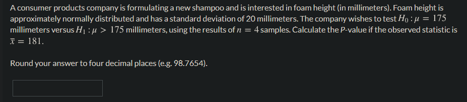 Solved = A consumer products company is formulating a new | Chegg.com