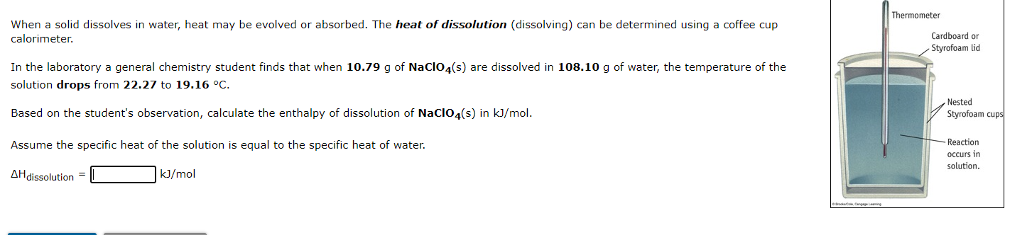 Solved Thermometer When a solid dissolves in water, heat may | Chegg.com