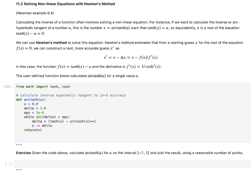 Solved using python11 2 solving non linear equations with