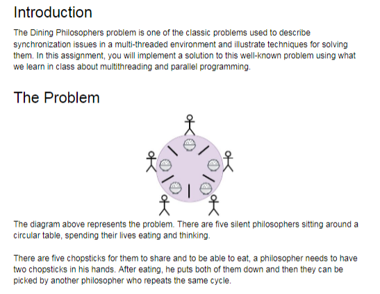 Introduction The Dining Philosophers problem is one | Chegg.com