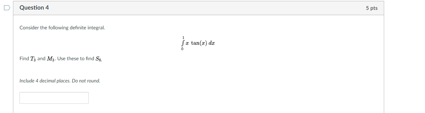 Solved Question 4 5 pts Consider the following definite | Chegg.com