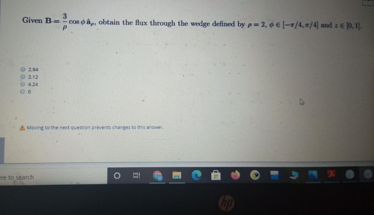 Solved 3 Given B Cos O Ap Obtain The Flux Through The W Chegg Com