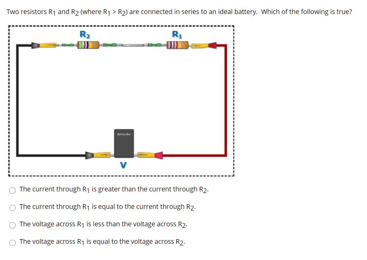 Solved Two Resistors R1 And R2 (where R1 > R2) Are Connected | Chegg.com