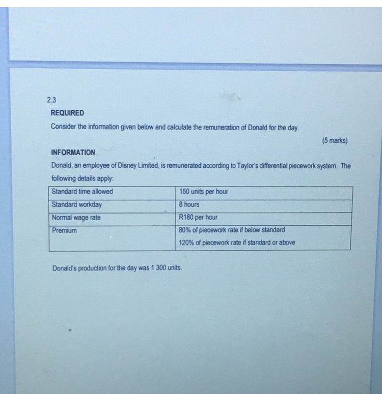 Solved INFORMATION Donald, an employee of Disney Limited, is Chegg