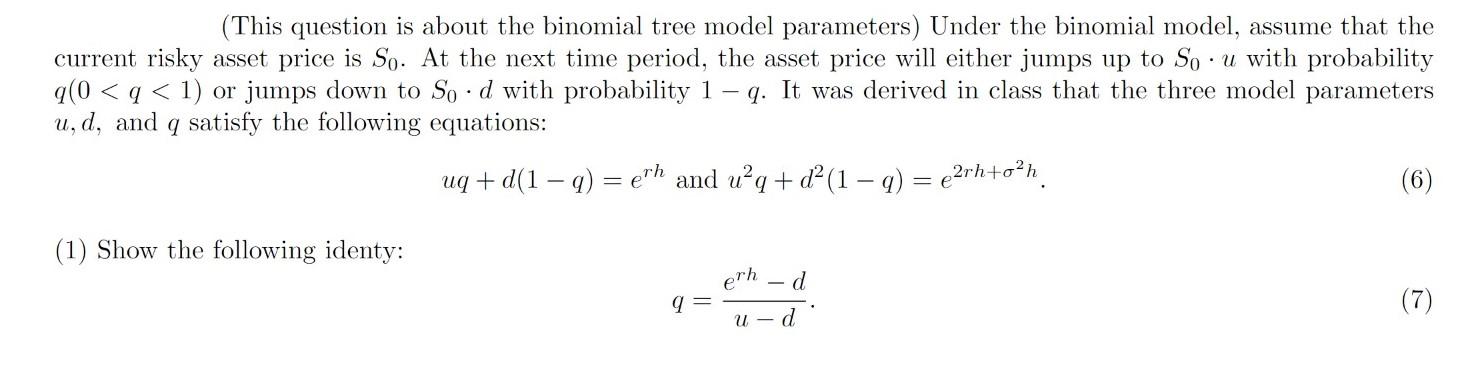 (This question is about the binomial tree model | Chegg.com