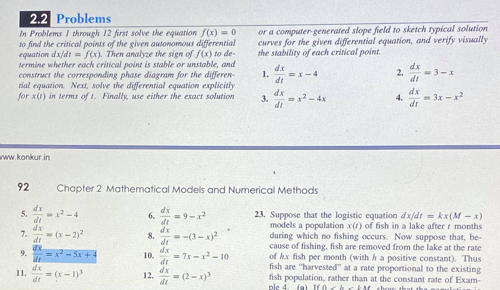 Solved 2.2 Problems In Problems 1 through 12 first solve the | Chegg.com