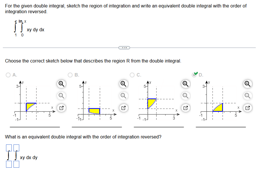 Solved Choose the correct sketch below that describes the | Chegg.com