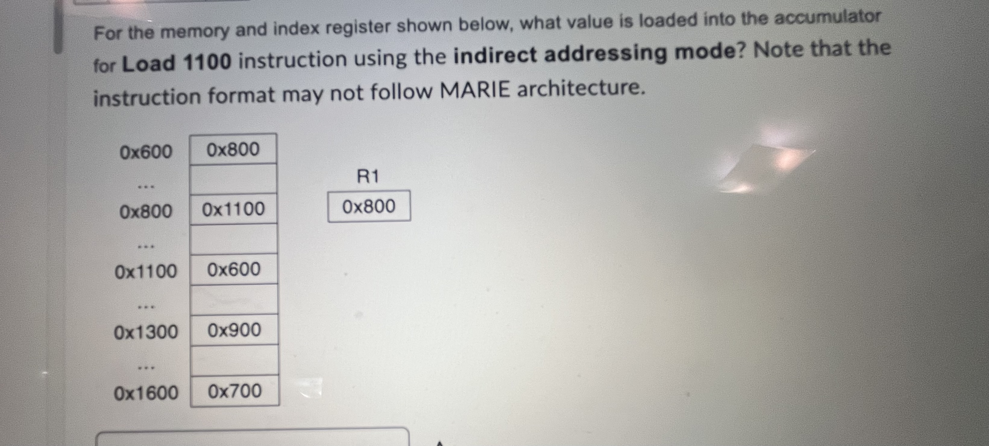 Solved For the memory and index register shown below, what | Chegg.com