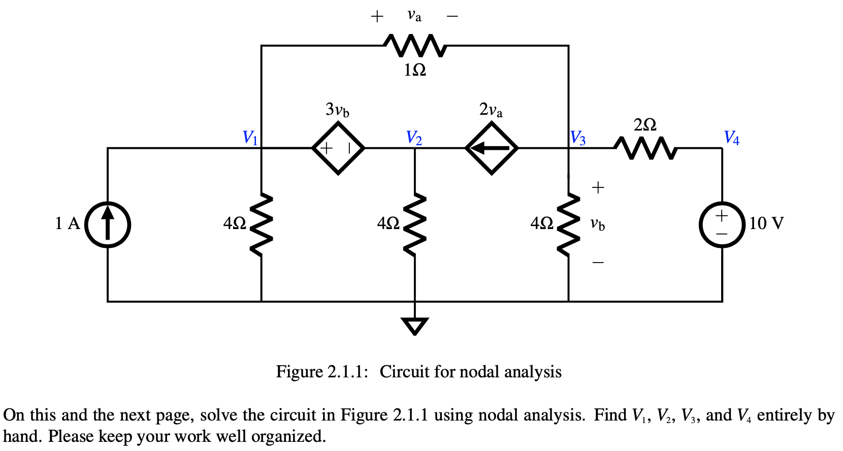 Solved Figure 2.1.1: Circuit for nodal analysis this and the | Chegg.com